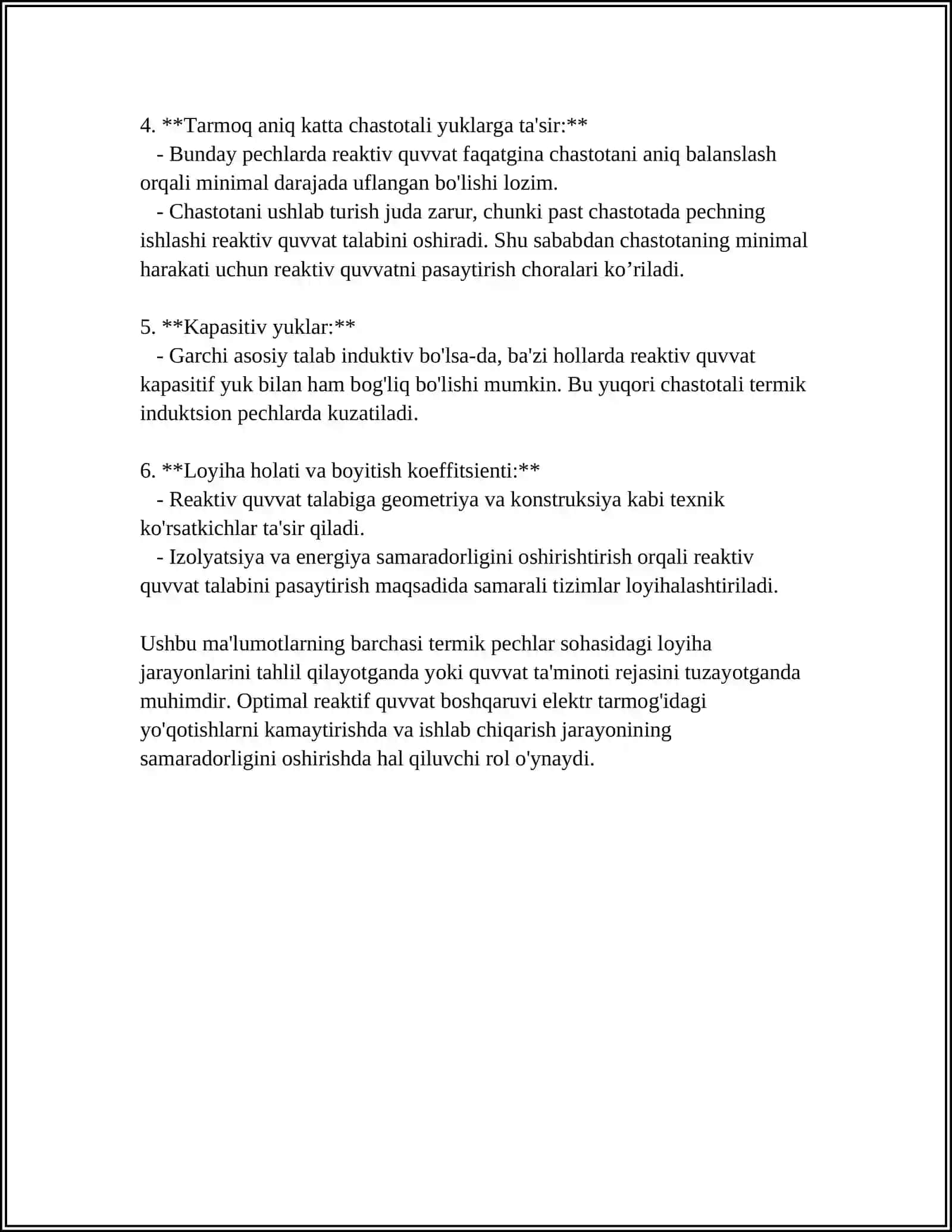 RUDA TERMIK PECHLAR REAKTIV QUVVATINI KOMPENSATSIYALASH TURLARI 4
