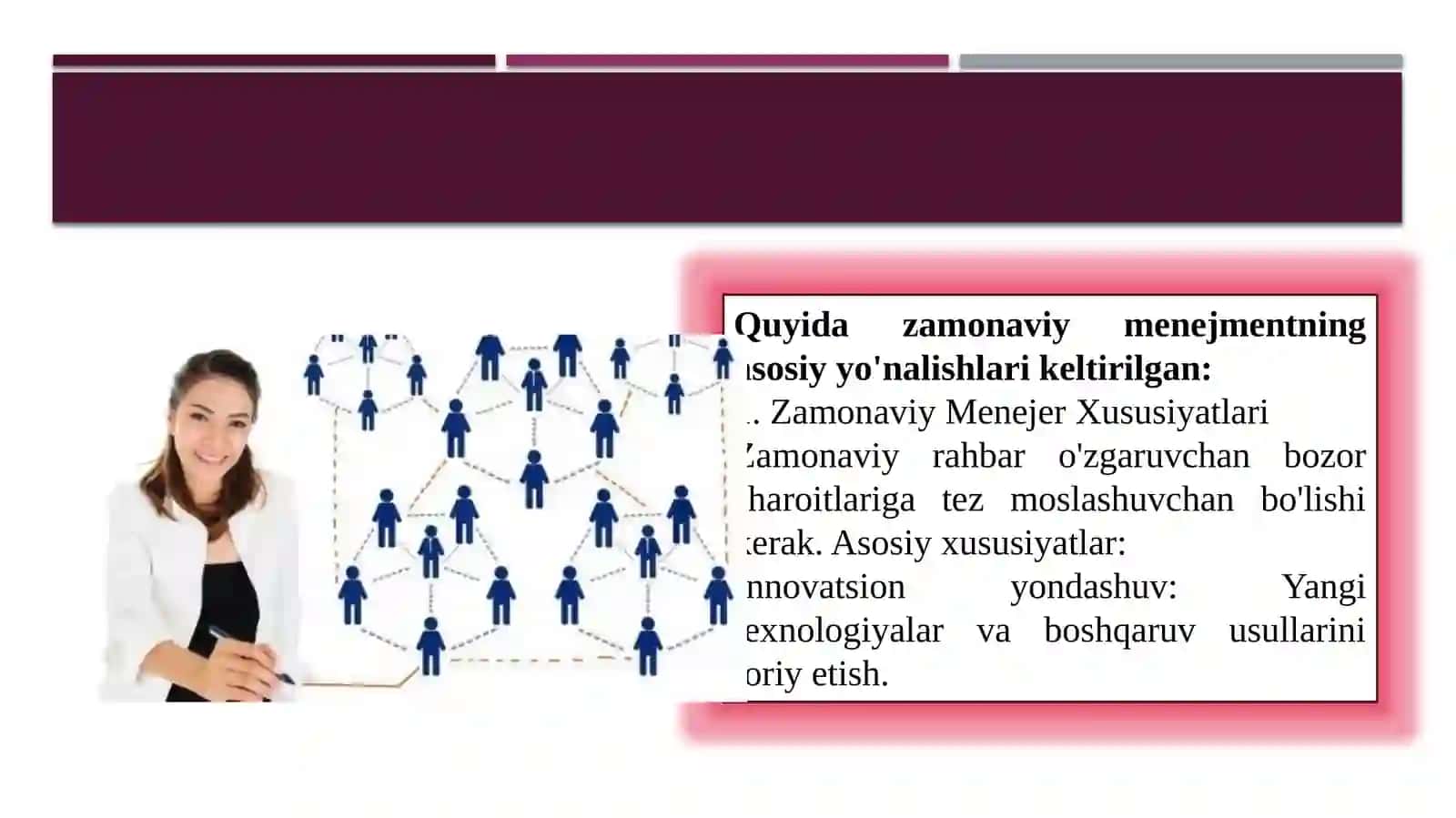 Zamonaviy menejer. Tashkilot xodimlarini boshqarish. Nizolarni boshqarish. 4