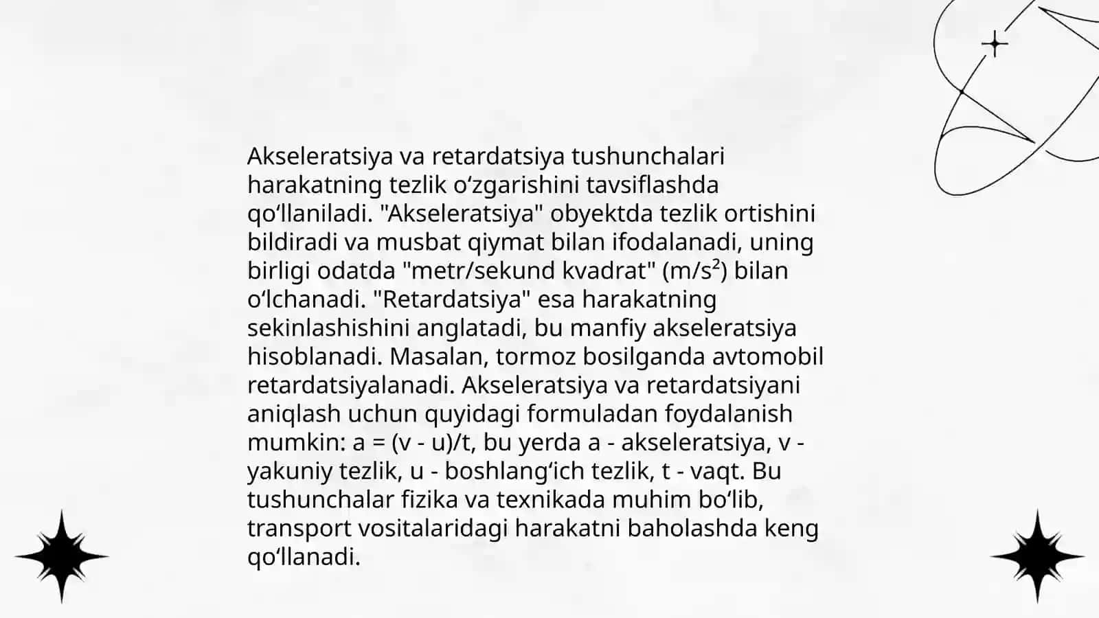 Akseleratsiya va retardatsiya hodisalarining tahlili 4