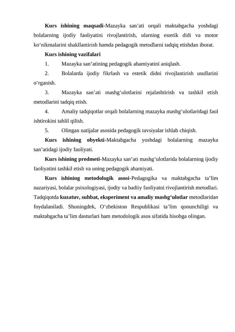 Maktabgacha talim tashkilotida mazayka san'atining turlari 4
