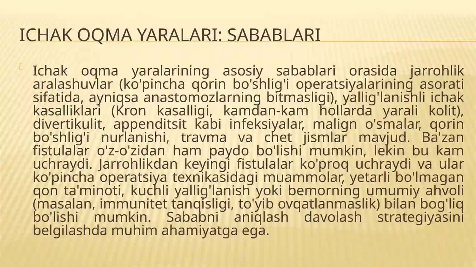 Ichak oqma yaralarini bartaraf qilish usullari 4
