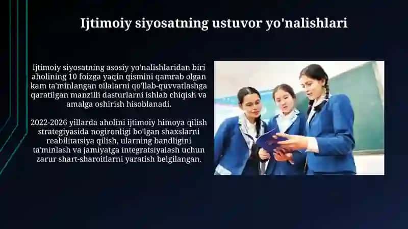 Yangi O'zbekistonda ijtimoiy sohaga bo‘lgan zamonaviy munosabat 4