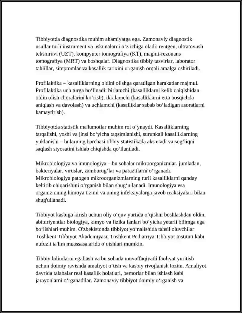 Tibbiyot kasbiga kirish: asosiy tushunchalar 4