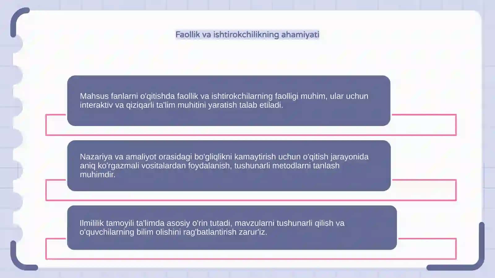 Mahsus fanlarni o'qitish tamoyillari 4