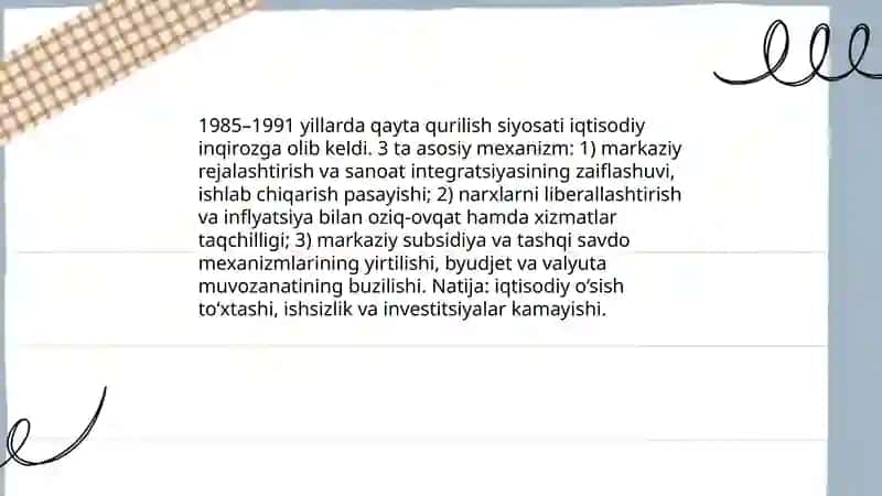 Qayta qurulish siyosati va uning inqirozi.Farg'ona fojiasi Misliddinova Nozima 4