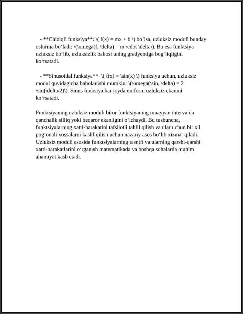FUNKSIYANING UZLUKSIZ MODULI 4