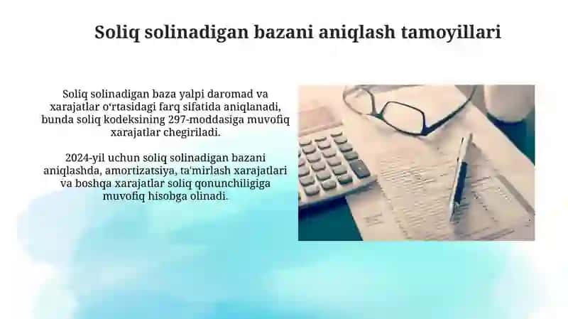 Korporativ daromad solig'i bo'yicha soliq solish asoslari 4