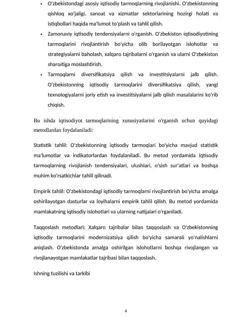 O'ZBEKISTONDAGI ASOSIY IQTISODIY TARMOQLAR VA ULARNING XUSUSIYATLARI 4