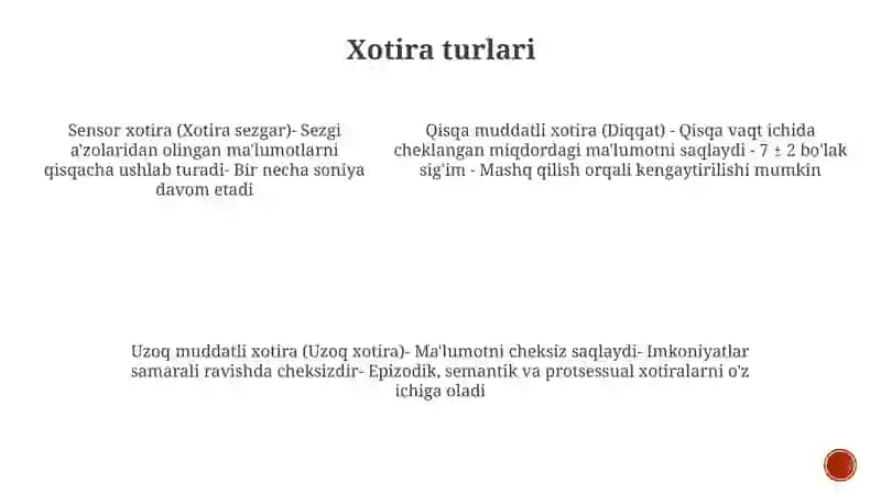 Xotira Va Diqqat 4