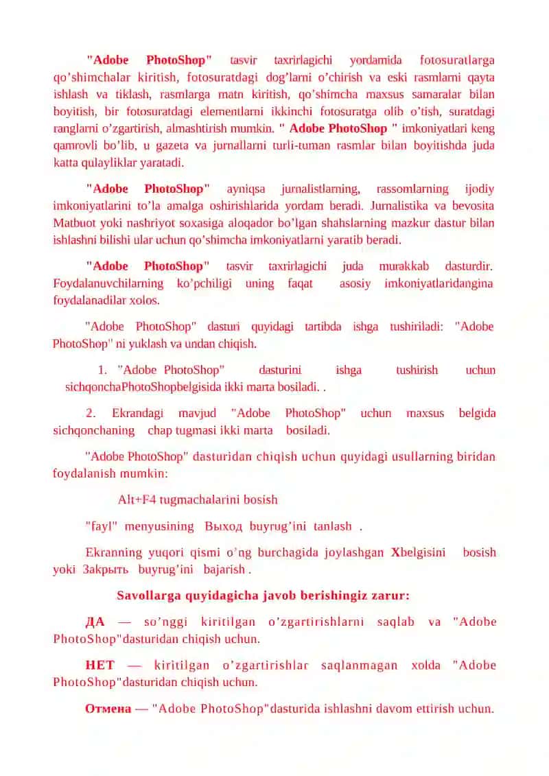 Photoshop Dasturi 4