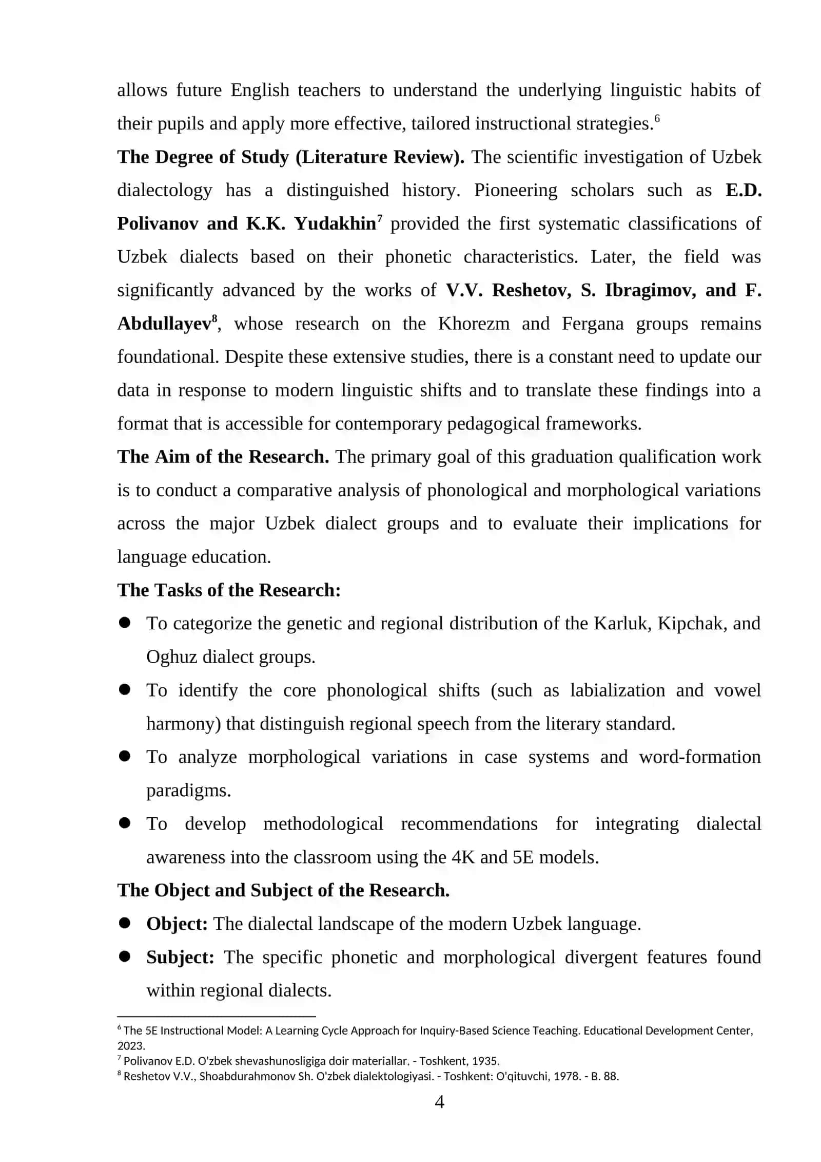 Phonological and Morphological Variation in Uzbek Dialects 4