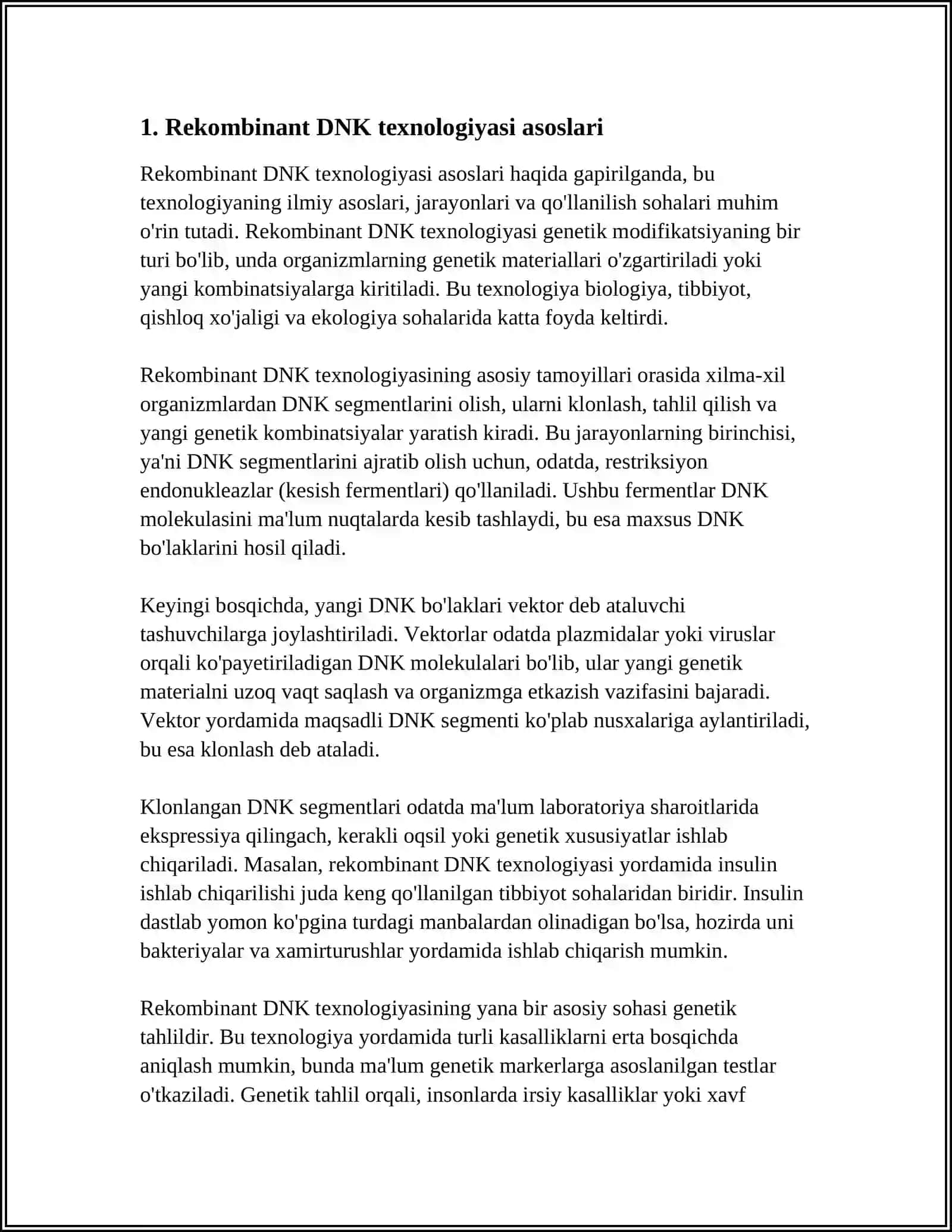 TIBBIYOTDA DNK REKOMBINANTLARNI QO’LLANISHI VIRUSLARGA VA OSMALARGA QARSHI DORI VOSITALARINING TASIR MEXANIZMI (DNK RNK FERMENTLARIGA NISBATAN) 4