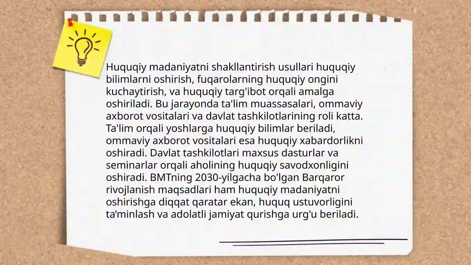 YOSHLAR HUQUQIY ONGI VA HUQUQIY MADANIYATINI YUKSALTIRISH MUAMMOLARI: G‘OYALAR VA REALIZATSIYA 4
