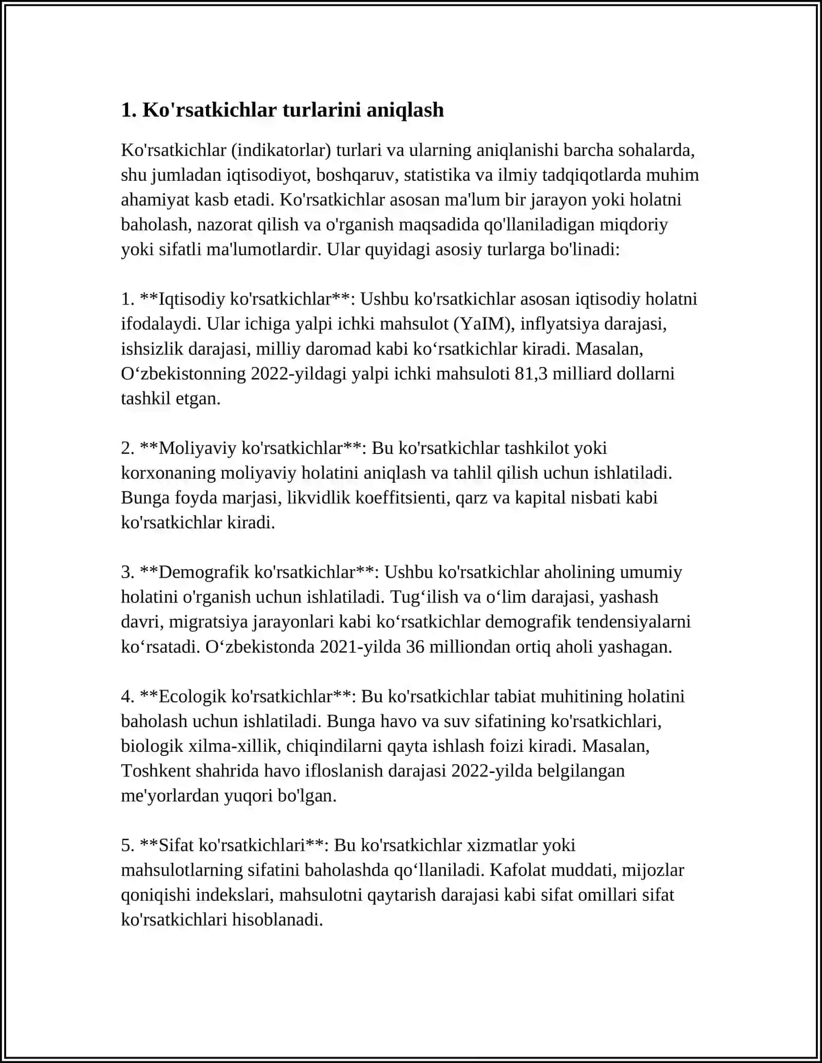 KOʻRSATKICHLAR BILAN ISHLASH TEXNALOGIYALARI 4