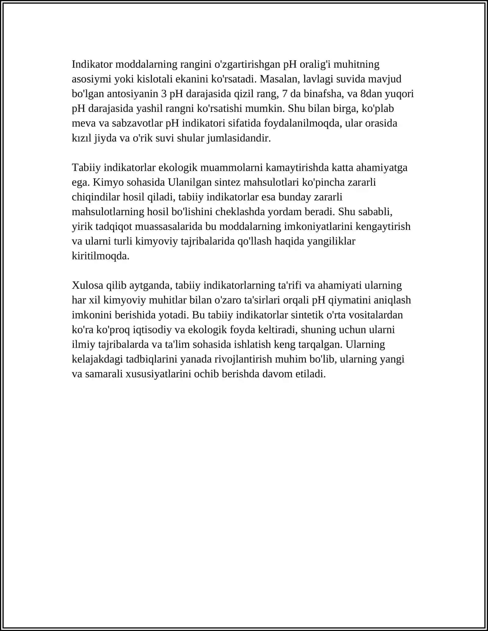 RANGLI TILLARDA KIMYO TABIIY INDIKATRLAR YORDAMIDA KISLOTA VA ASOSLARNI ANIQLAYMIZ 4