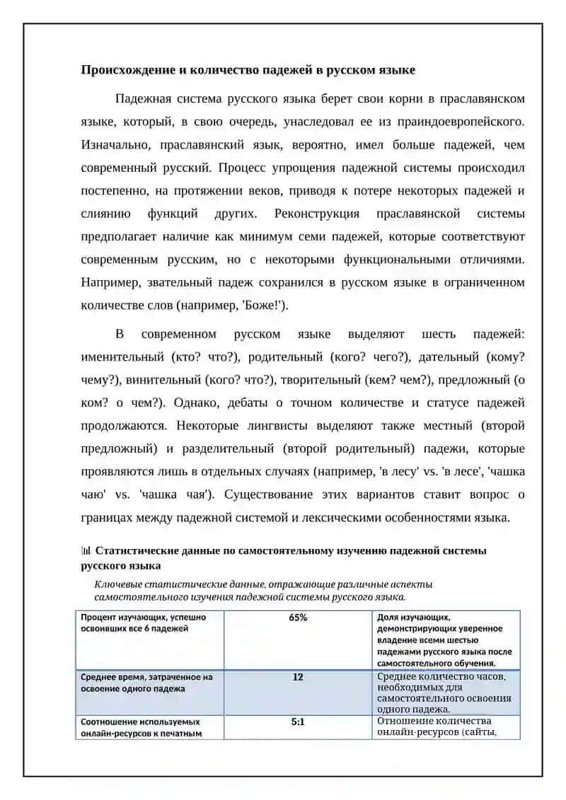 Падежная система русского языка: Обзор и эволюция 4