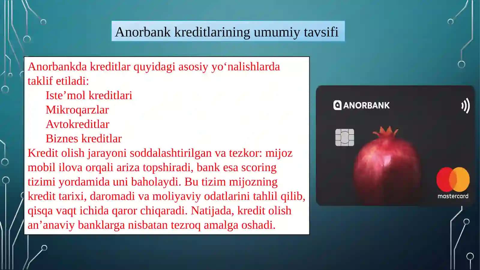 Anorbank kreditlarining qiyosiy tahlili 4