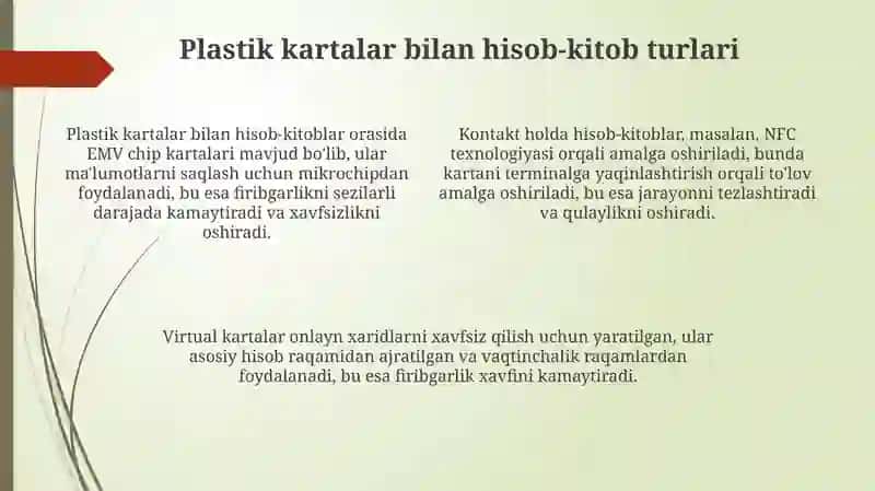 Cheklar va plastik kartochkalar bilan xisob-kitoblar shakli 4