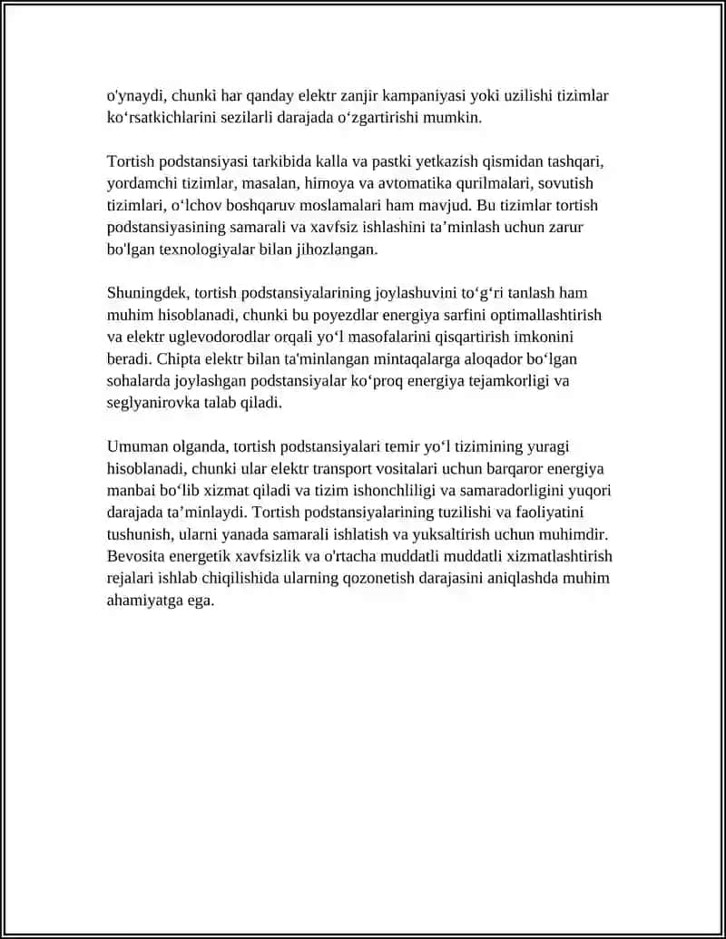 TEMIR YOʻLLARNING TORTISH PODSTANSIYALARI VA ULARNING QURILMALARI 4