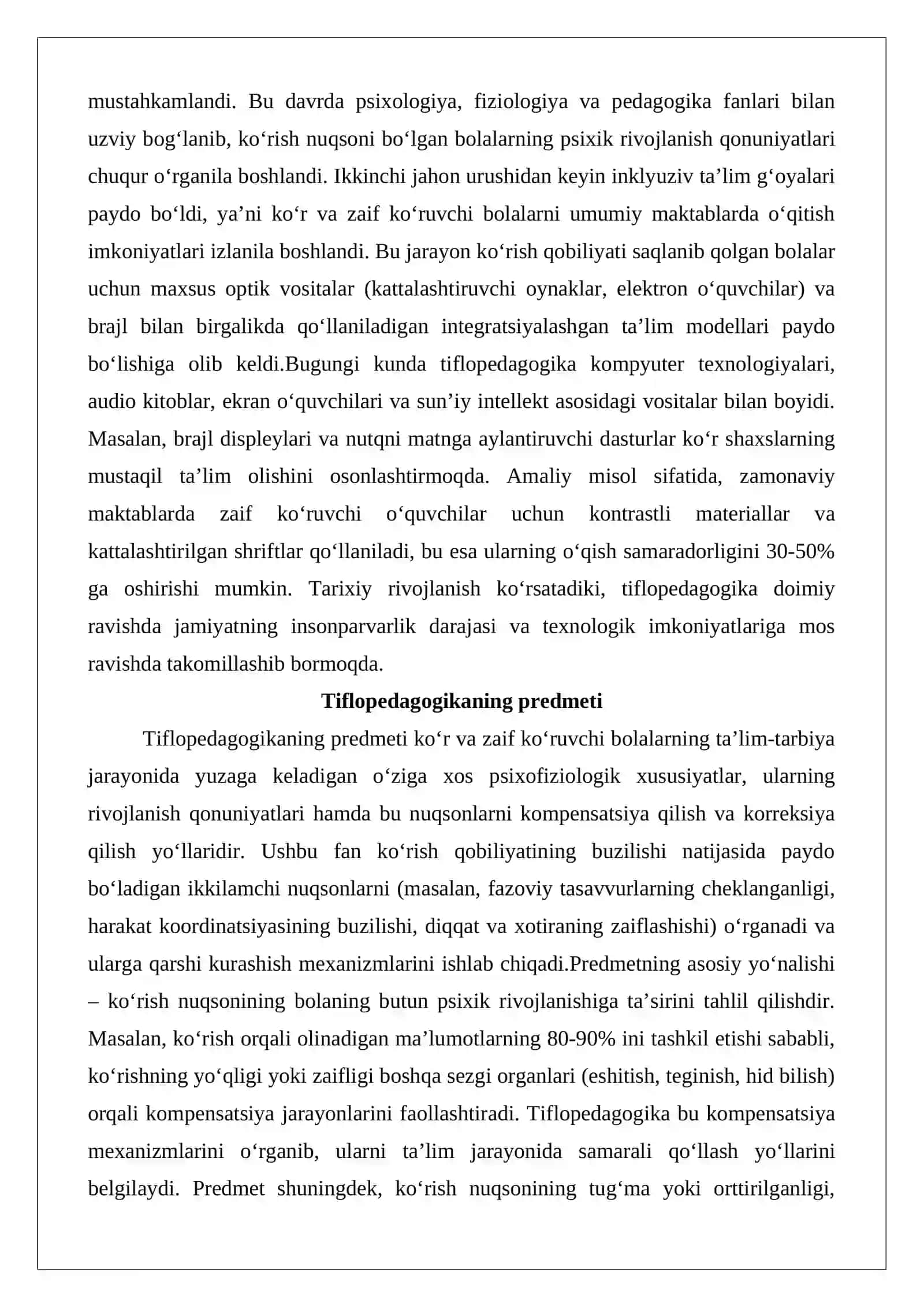 Tiflopedagogika modulining predmeti va metodlari. Tiflodidaktika 4