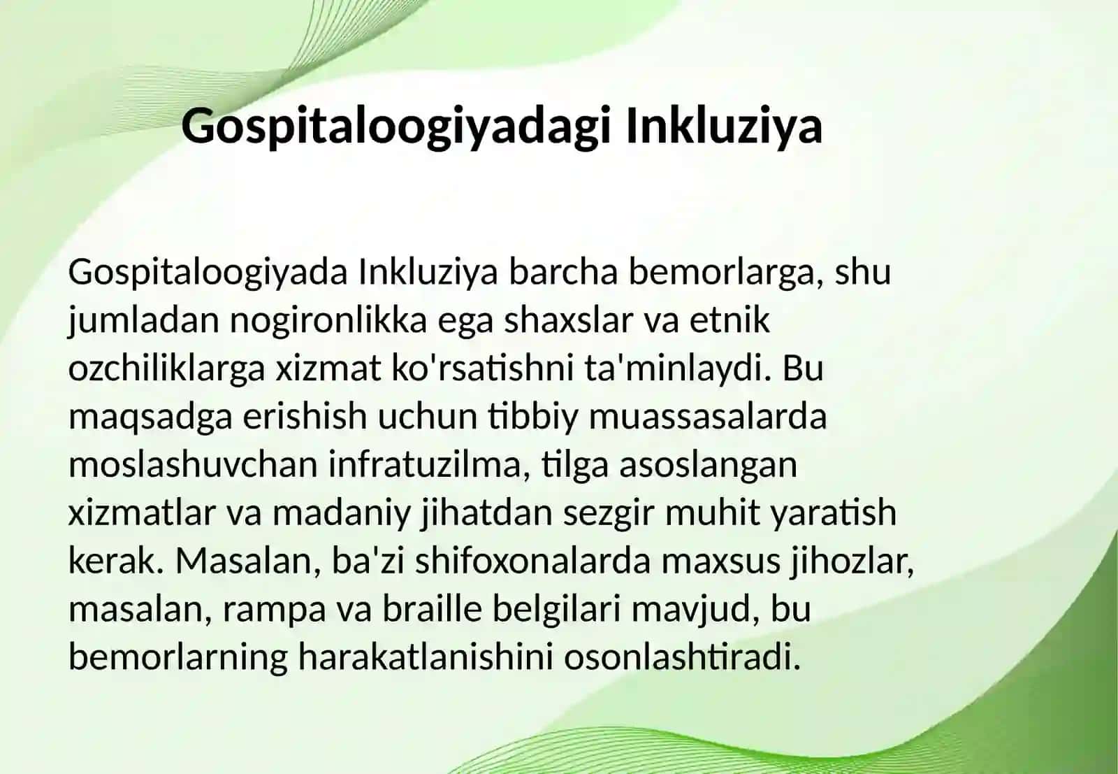 Inkluziv Talim va Gospitaloogiya 4