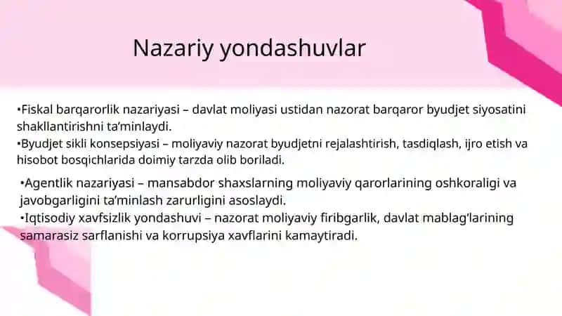 Moliyaviy nazoratni tashkil etishning nazariy va huquqiy asoslari 4
