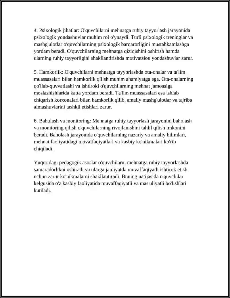 O'quvchilarni mehnatga ruhiy tayyorlash 4