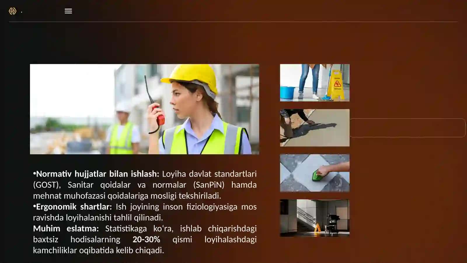 “Faoliyatning turli bosqichlarida xavfsizlik shartlarini tahlil qilish” 4