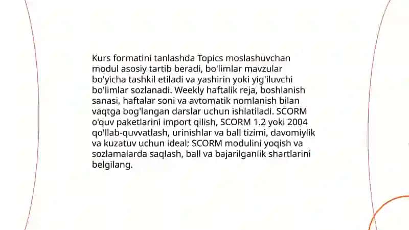 LMS Moodleda kurs yaratish va uni sozlash 4