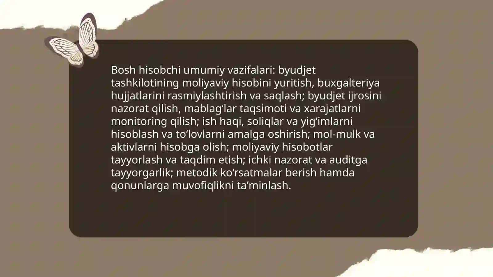 Budjet tashkiloti bosh hisobchisining majburiyatlari, huquqlari va javobgarligi 4