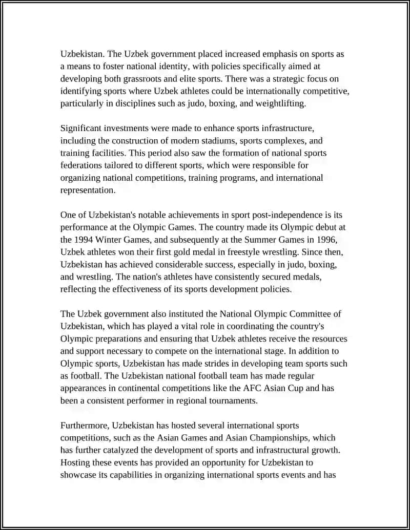 SPORT DEVELOPMENT IN UZBEKISTAN 4
