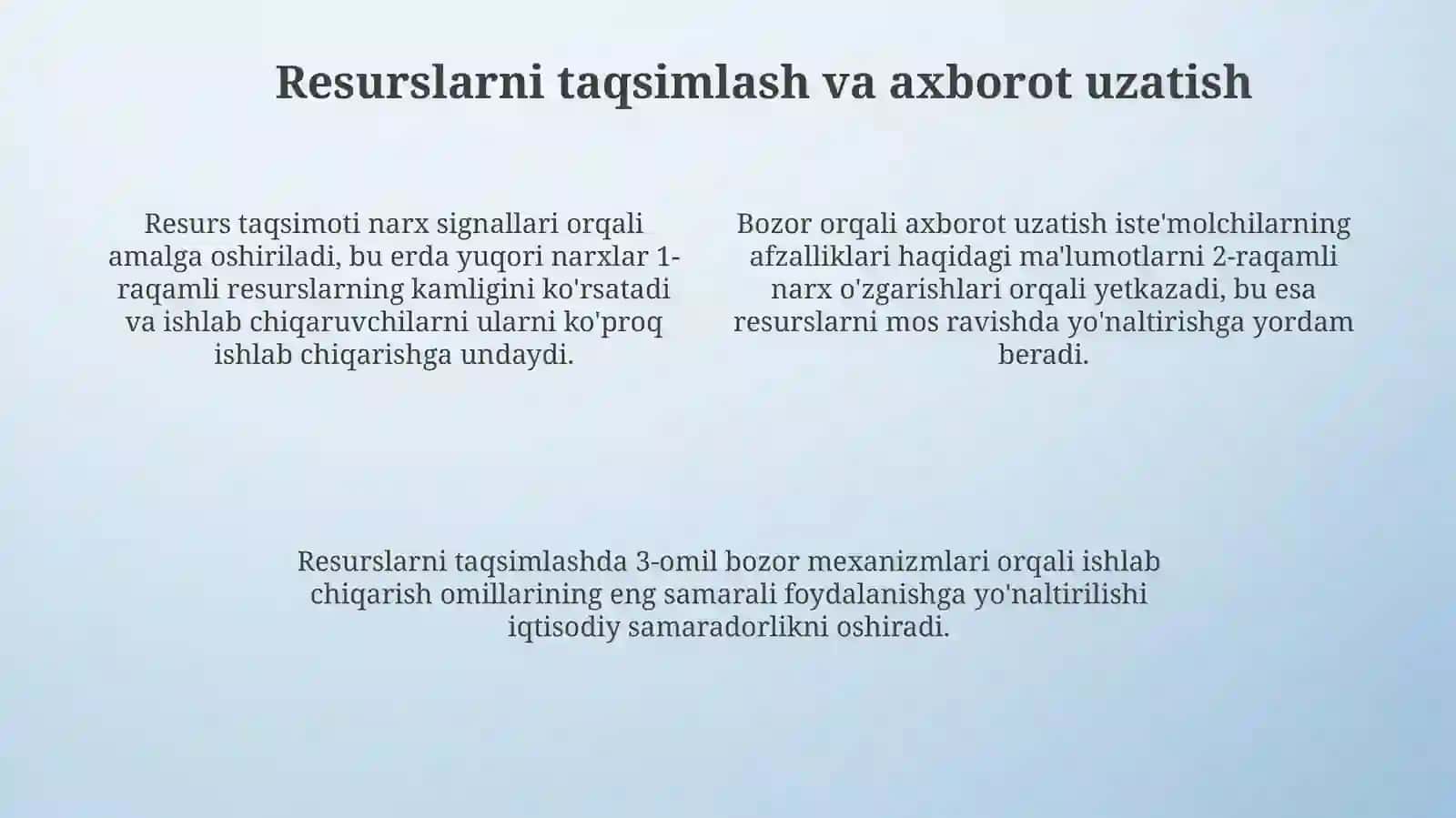 Bozorning iqtisodiyotdagi asosiy vazifalari 4