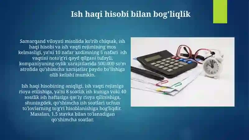Ish vaqti hisobi va audit 4
