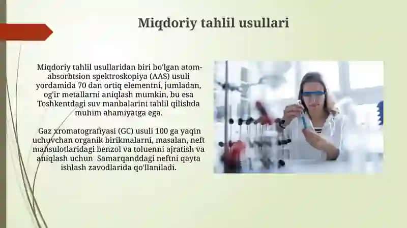 Analitik kimyoning fan va sanoatdagi roli 4