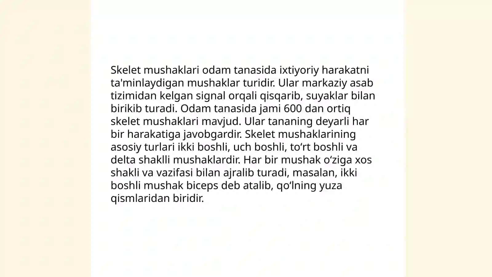 Muskullarning umumiy tuzulishi va uning yosh xususiyatlari 4