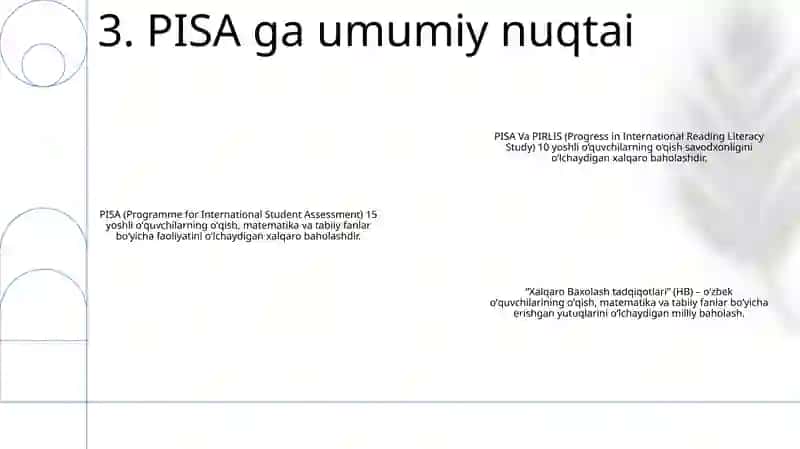 Pisa Va Pirlis Halqaro Baxolash Tadqiqotlari 4