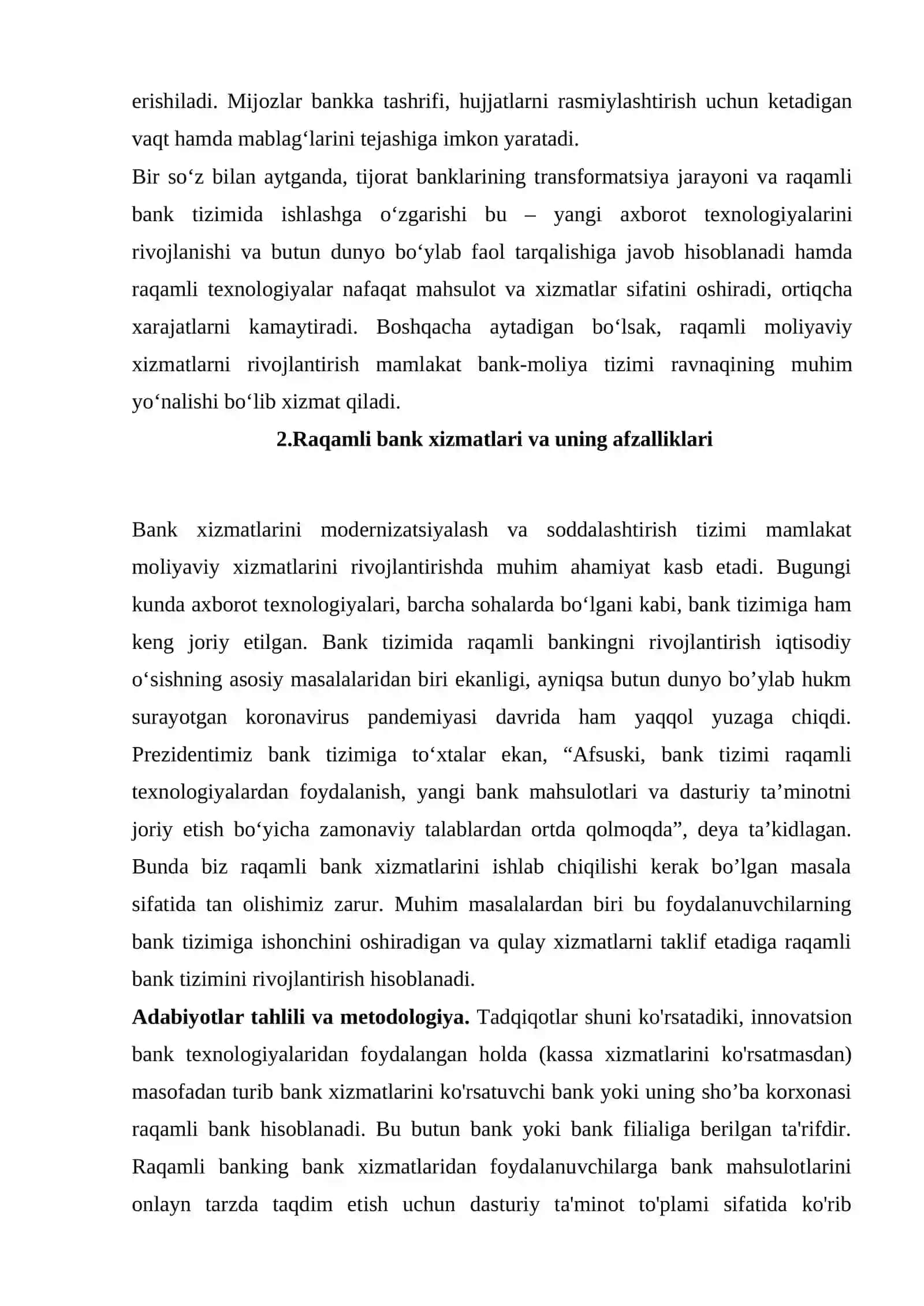 Bank hizmatlari sohasida raqamli texnalogiyalar o‘rni va rivojlanish yo‘nalishlari 4