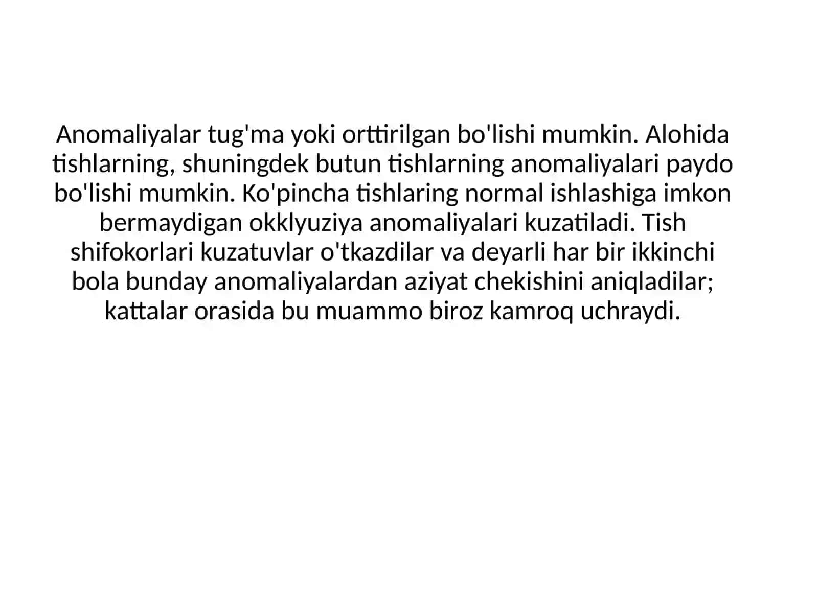 TishlarnimiqdorvahajmanomaliyalariAdentiyahaqidaumumiytushuncha 4