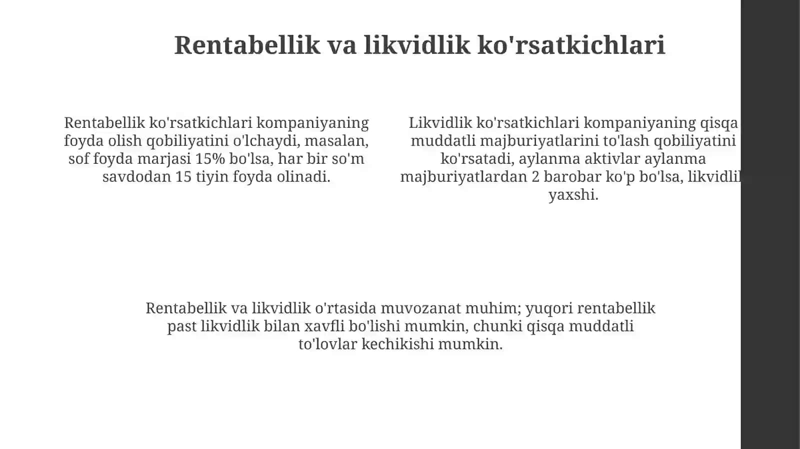 Konpaniyalar samaradorligini baholash usullari 4