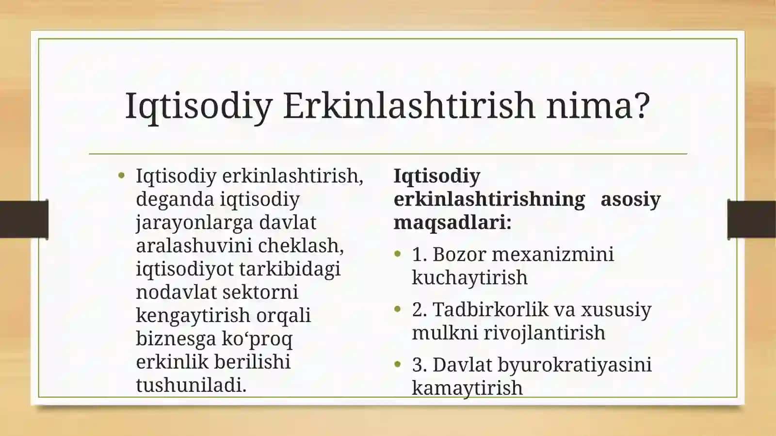 iqtisodiyotni erkinlashtirishda davlat aralashuvining kamaytirishni ahamiyati 4