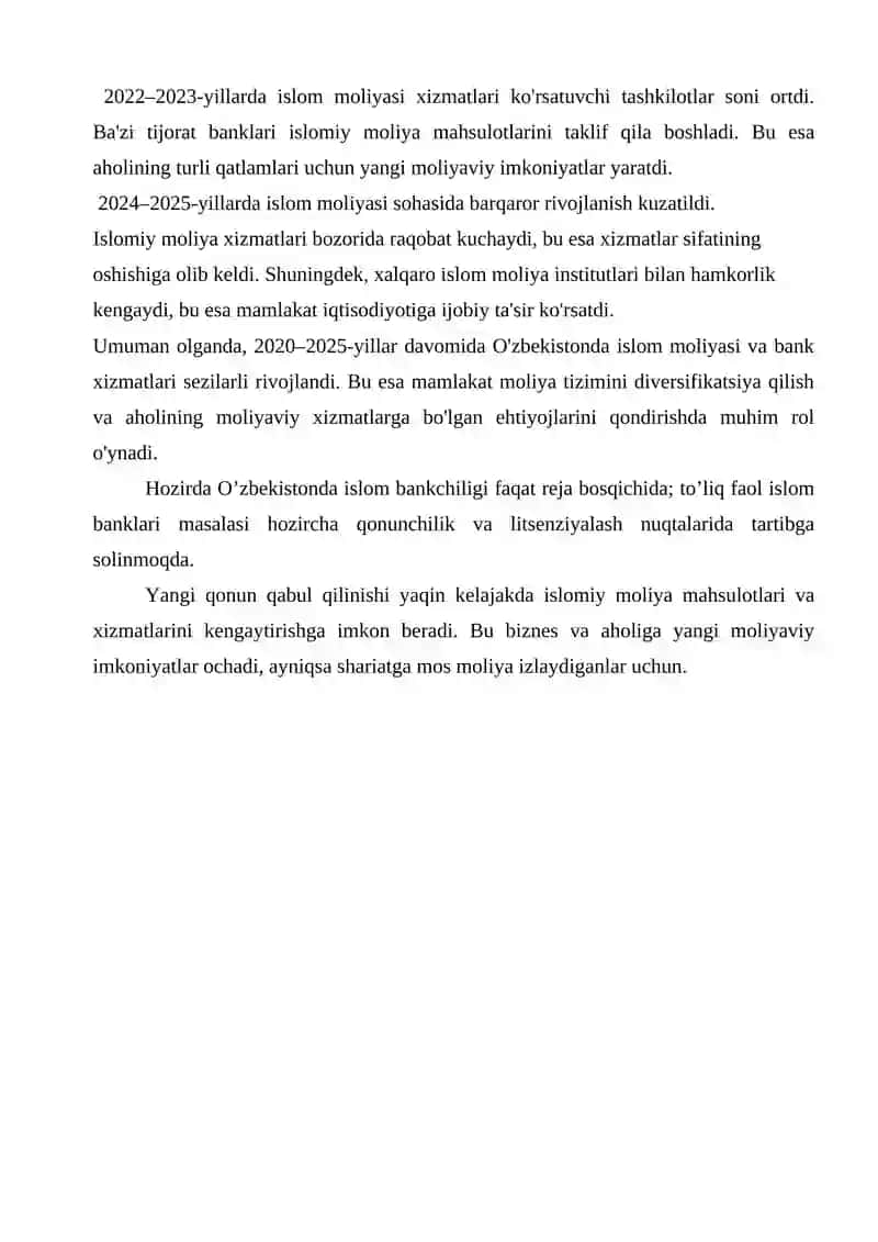Tijorat banklarida islom bank hizmatlarini joriy etish kurs ishi. 4