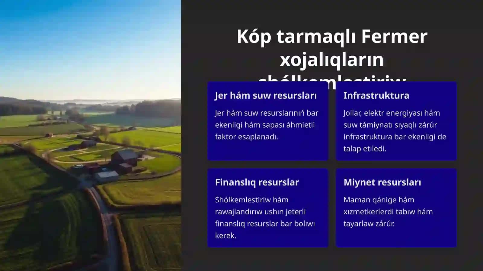 Kóp tarmaqlı fermer xojalıqlardı payda etiw hám basqarıw 4