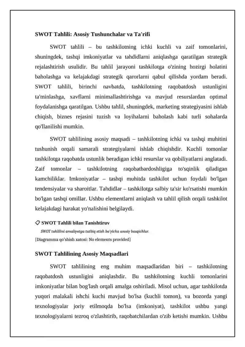 SWOT TAXLILINI AMALGA OSHIRISH BILAN TANISHISH 4