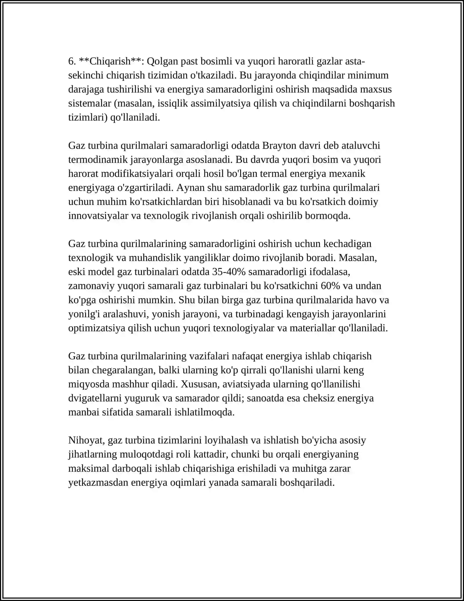 ISSIQLIKNI REGENERASIYALOVCHI GAZ TURBINA QURILMALARI 4