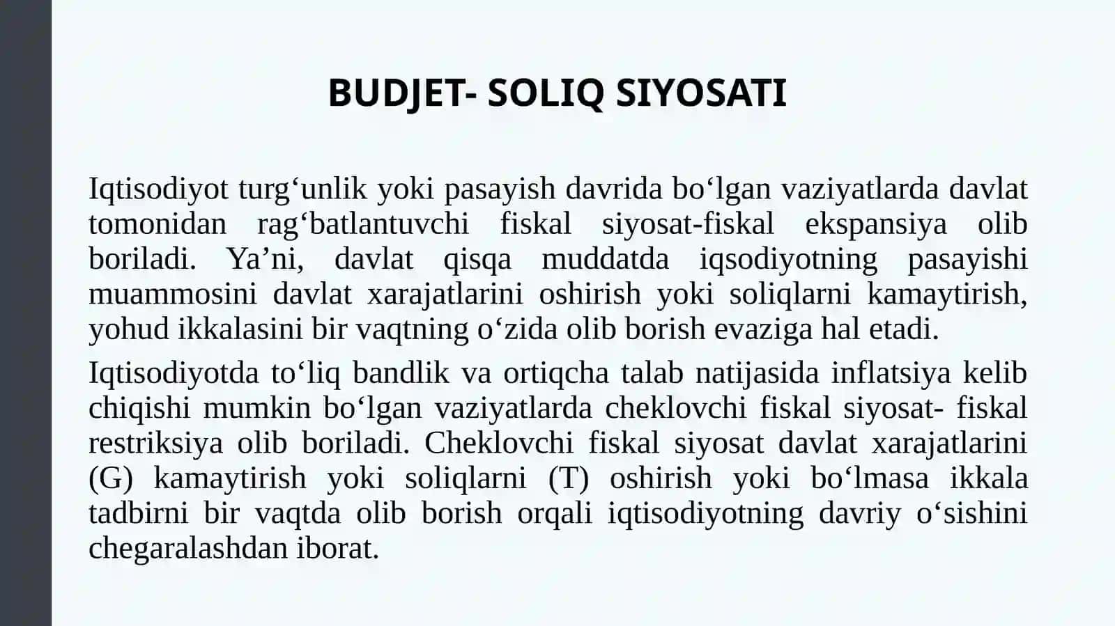 Budjet-soliq siyosati 4