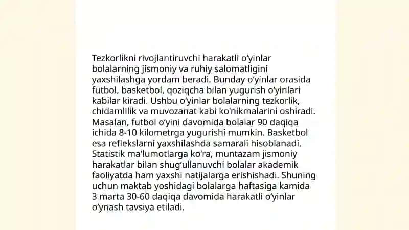Harakatli o‘yinlar orqali sport óyinlari elementlarini órgatish 4