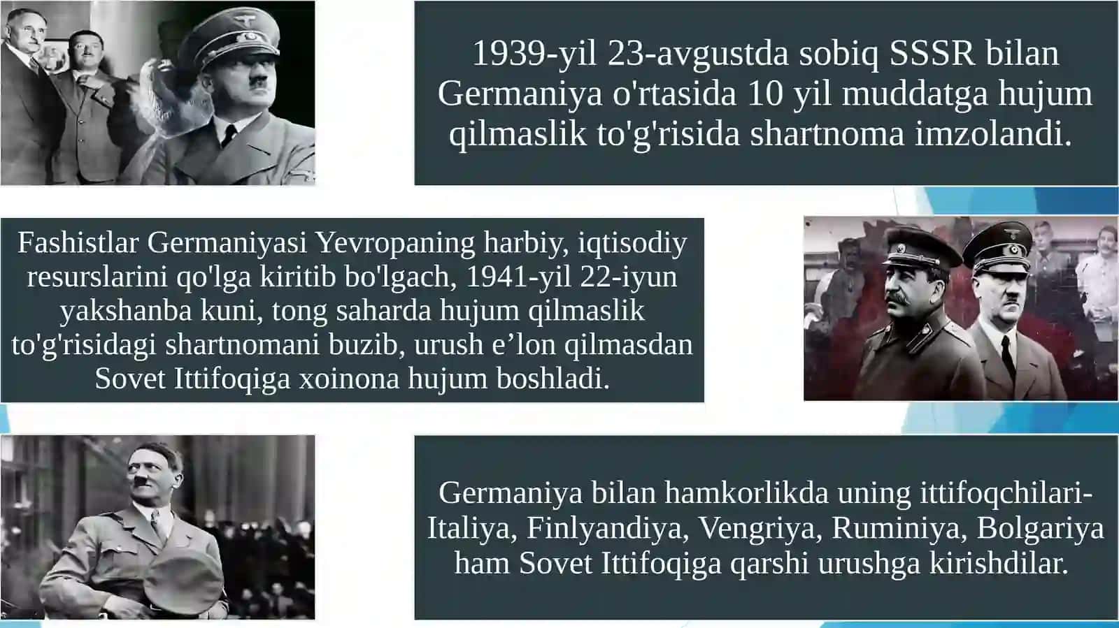O‘zbekiston ikkinchi jahon urushi (1939-1945) yillarda 4