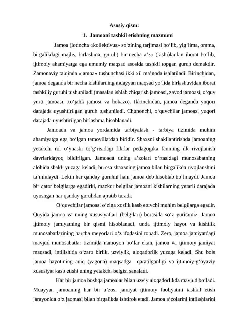 Jamoa haqida umumiy tushuncha va uni tashkil etish metodikasi 4