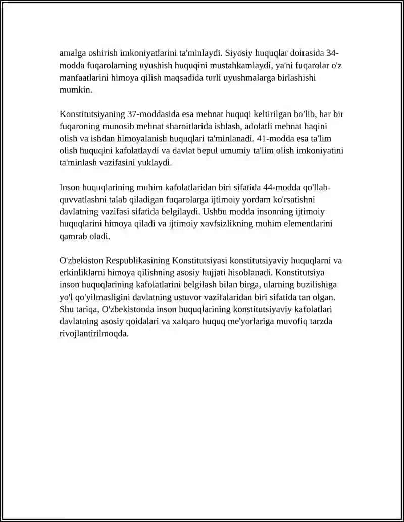 Inson va fuqarolarning asosiy huquqlari 4