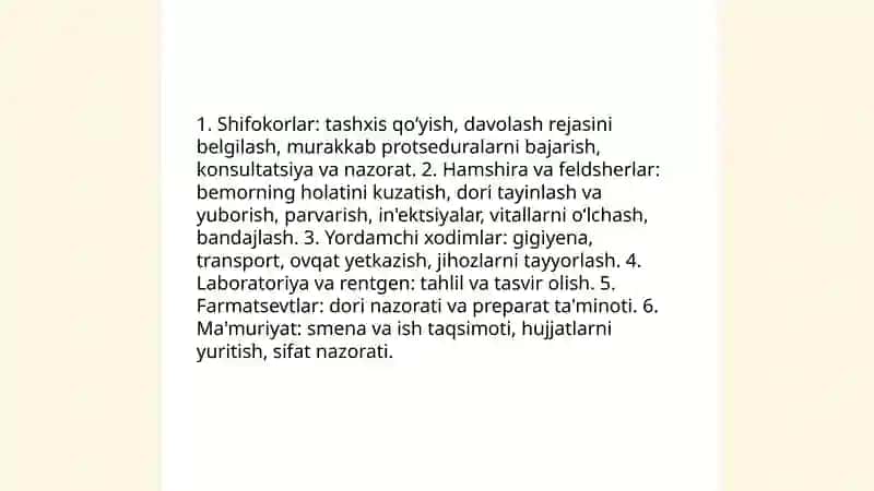 Davolash muassasalarining ishini tashkil etish 4